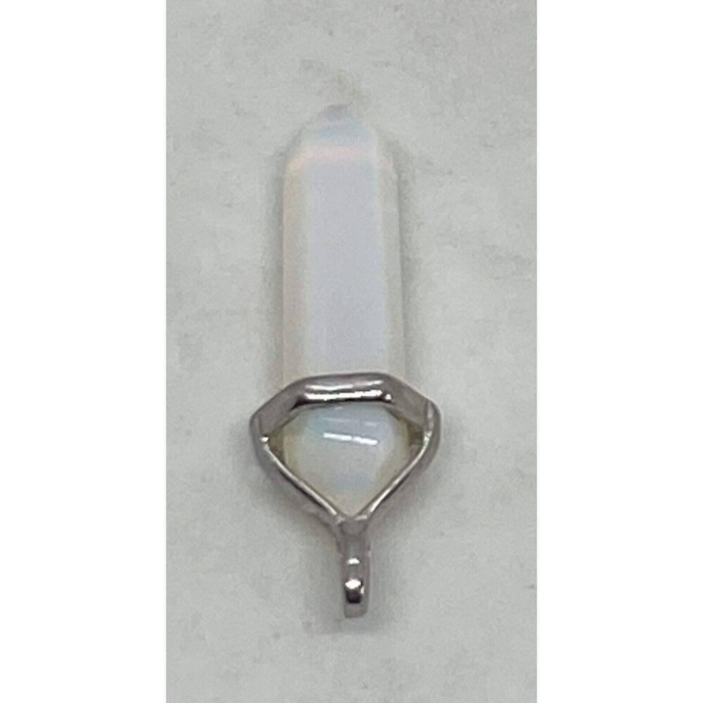 Crystal Quartz 1.75" Pendant Double Terminated Point Hexagonal White Jade Healer - Picture 7 of 13